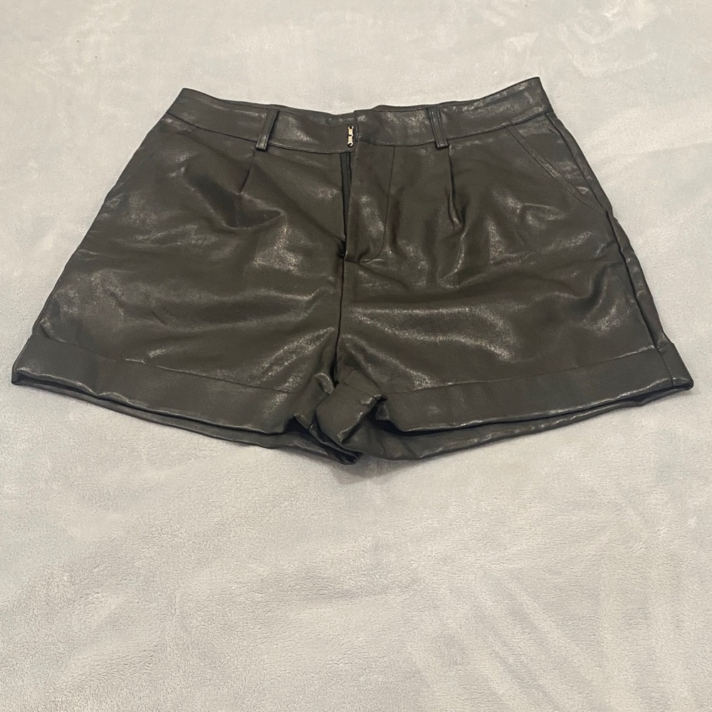 SHEIN High Waist Black Leatherette Shorts